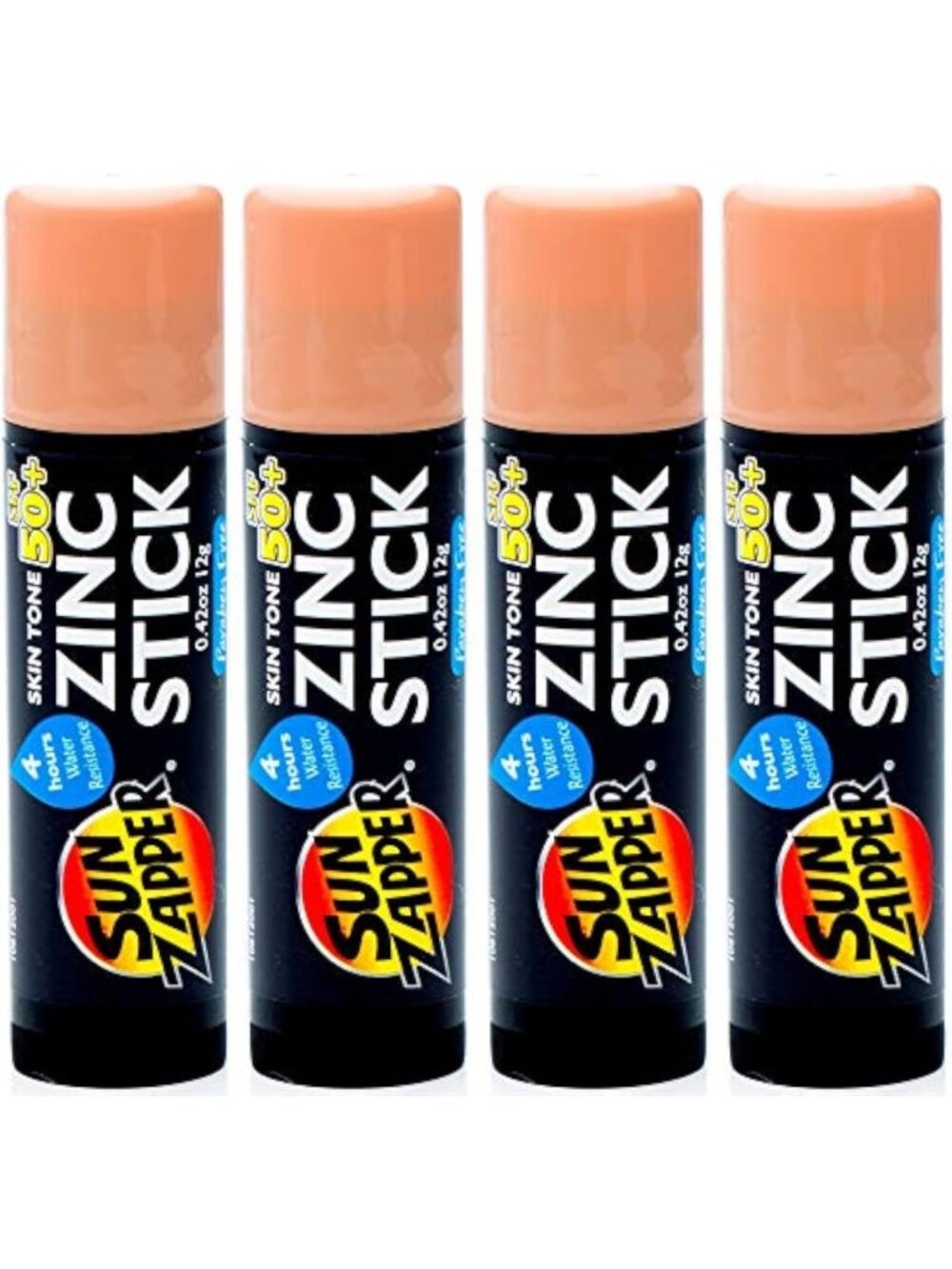 Tinted Mineral Sunscreen Sticks SPF 50+ - Water Resistant, Travel Size, 4-Pack